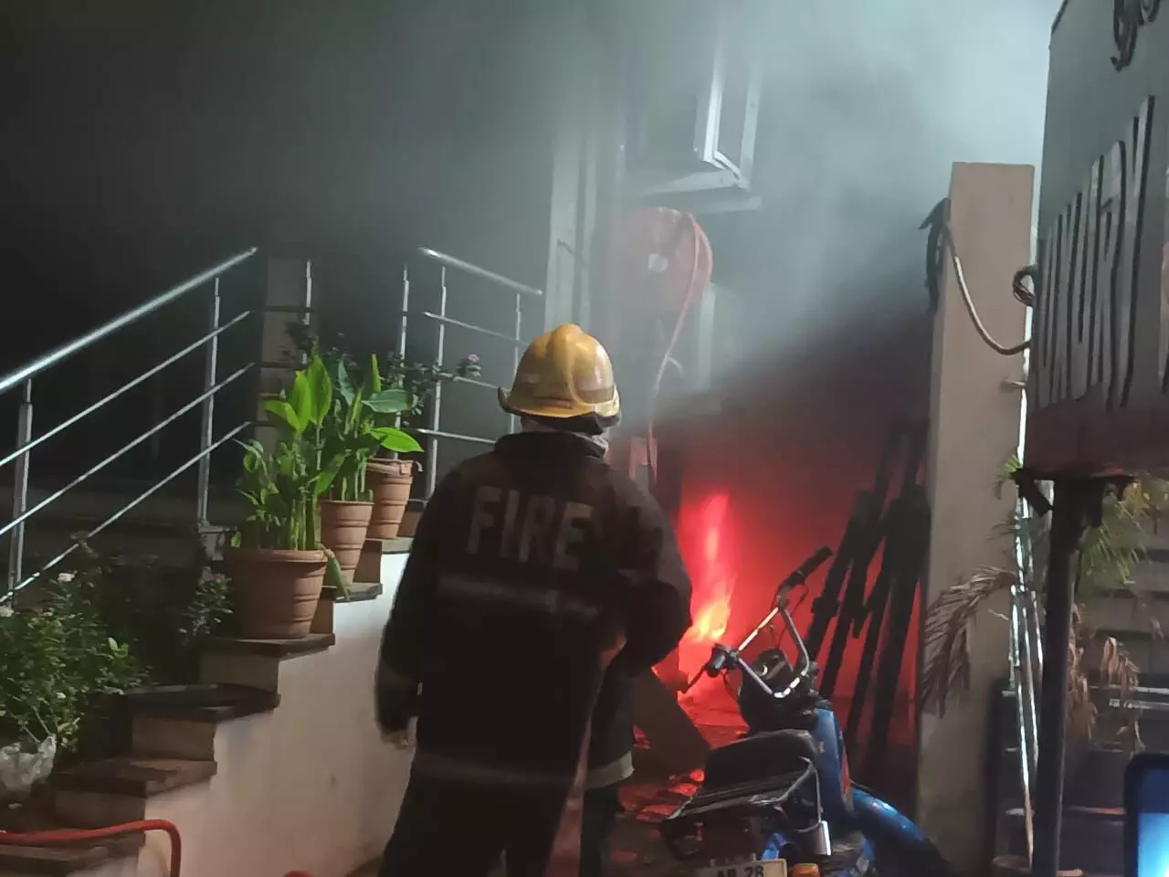 Massive fire in Secunderabad electric scooter