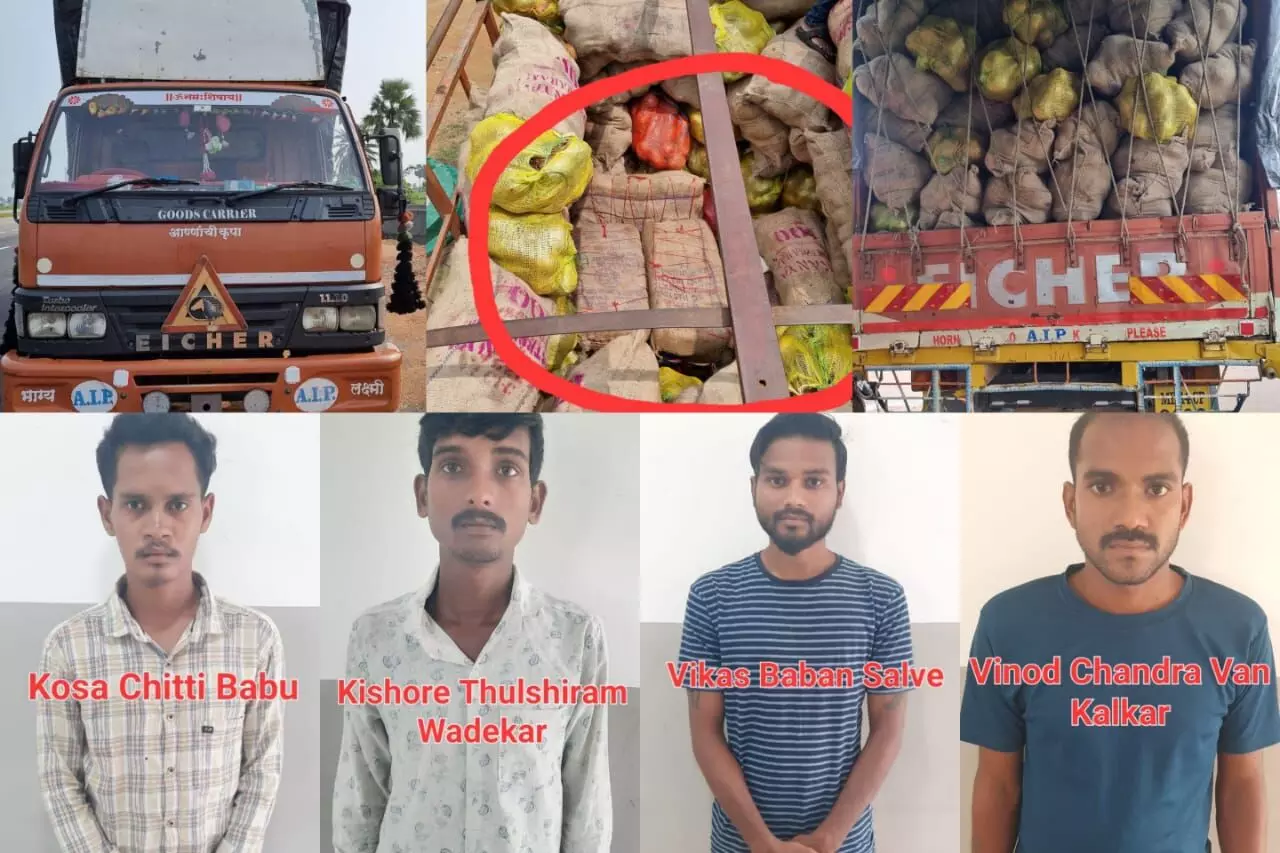 Interstate drug peddlers caught with 900 kg ganja in Hyderabad