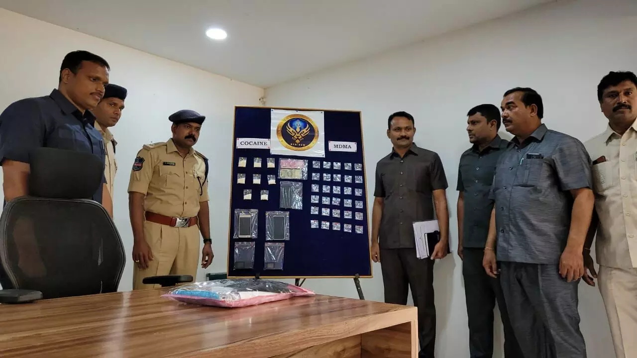 Hyderabad Narcotic Enforcement Wing arrests three drug peddlers, seizes 40 grams of cocaine 