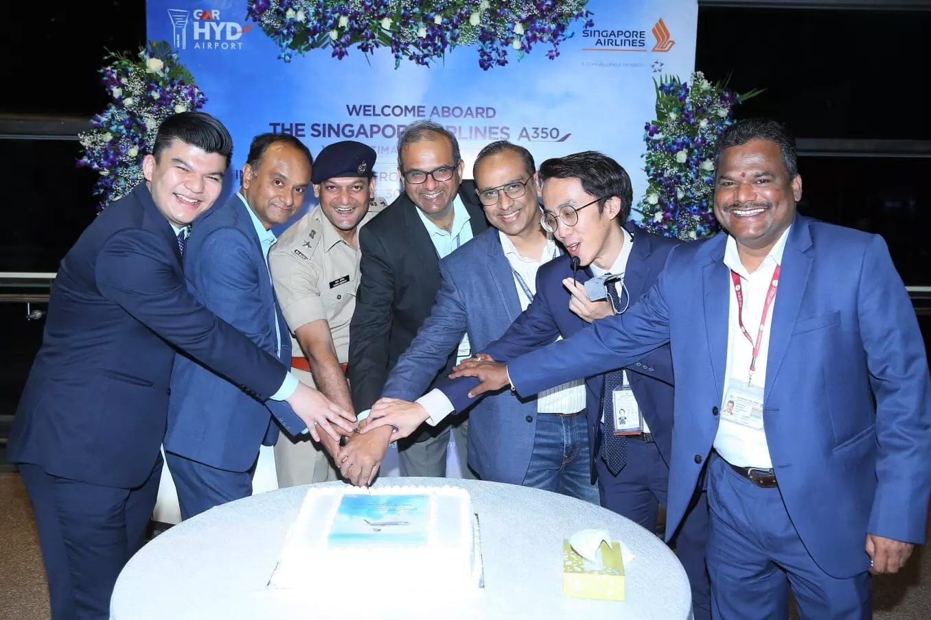 Hyderabad-Singapore wide-body aircraft flagged off from RGIA