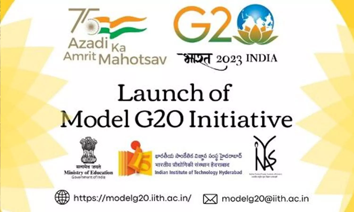 IITH, INYAS announces Model G20 Initiative, a national youth challenge