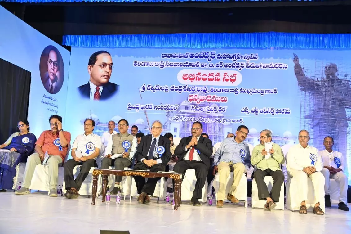 Intellectuals hail KCR for his pro-Dalit vision, felicitation of Dr B R Ambedkar