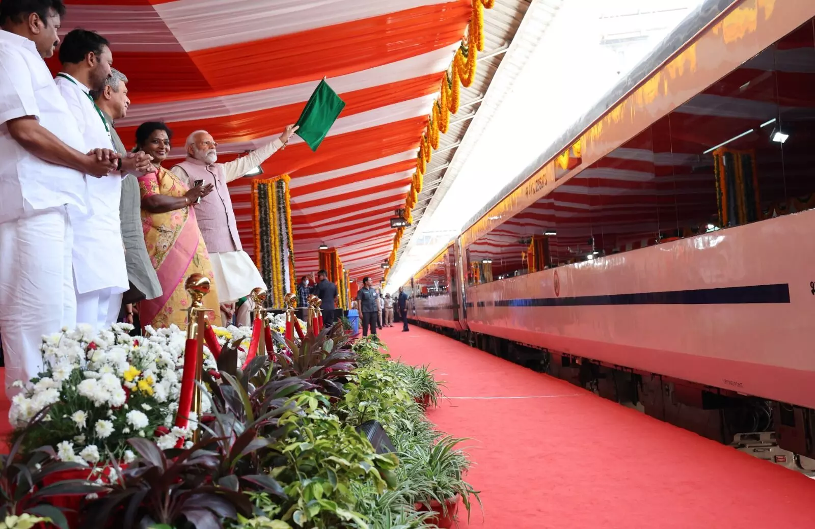 PM Modi flags off Secunderabad-Tirupati Vande Bharat Express train