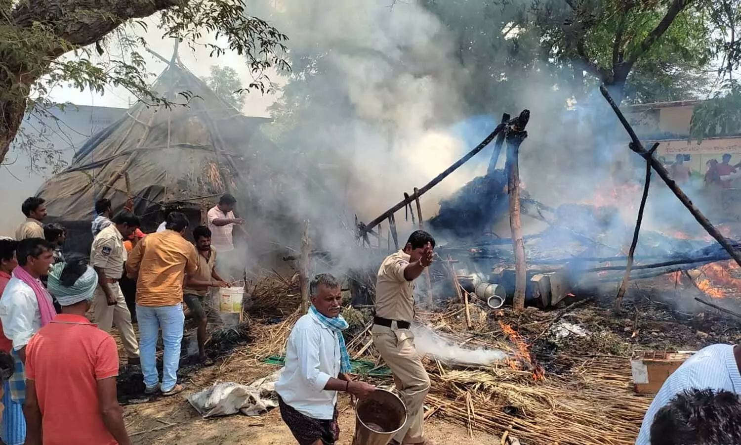 Two killed, eight injured in cylinder explosion at BRS Atmeeya Sammelanam in Khammam district