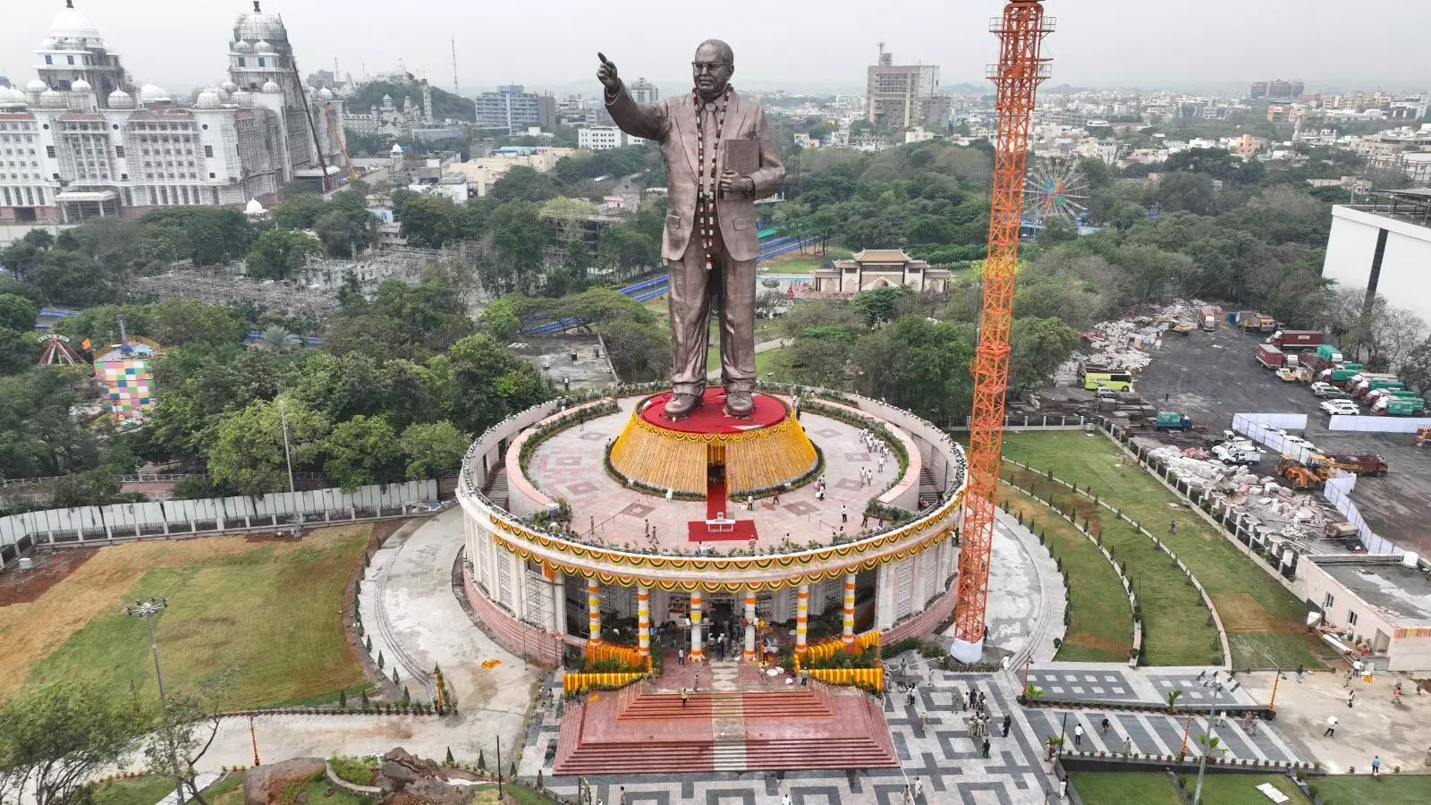 Dr B R Ambedkar’s tallest statue unveiled in Hyderabad by KCR