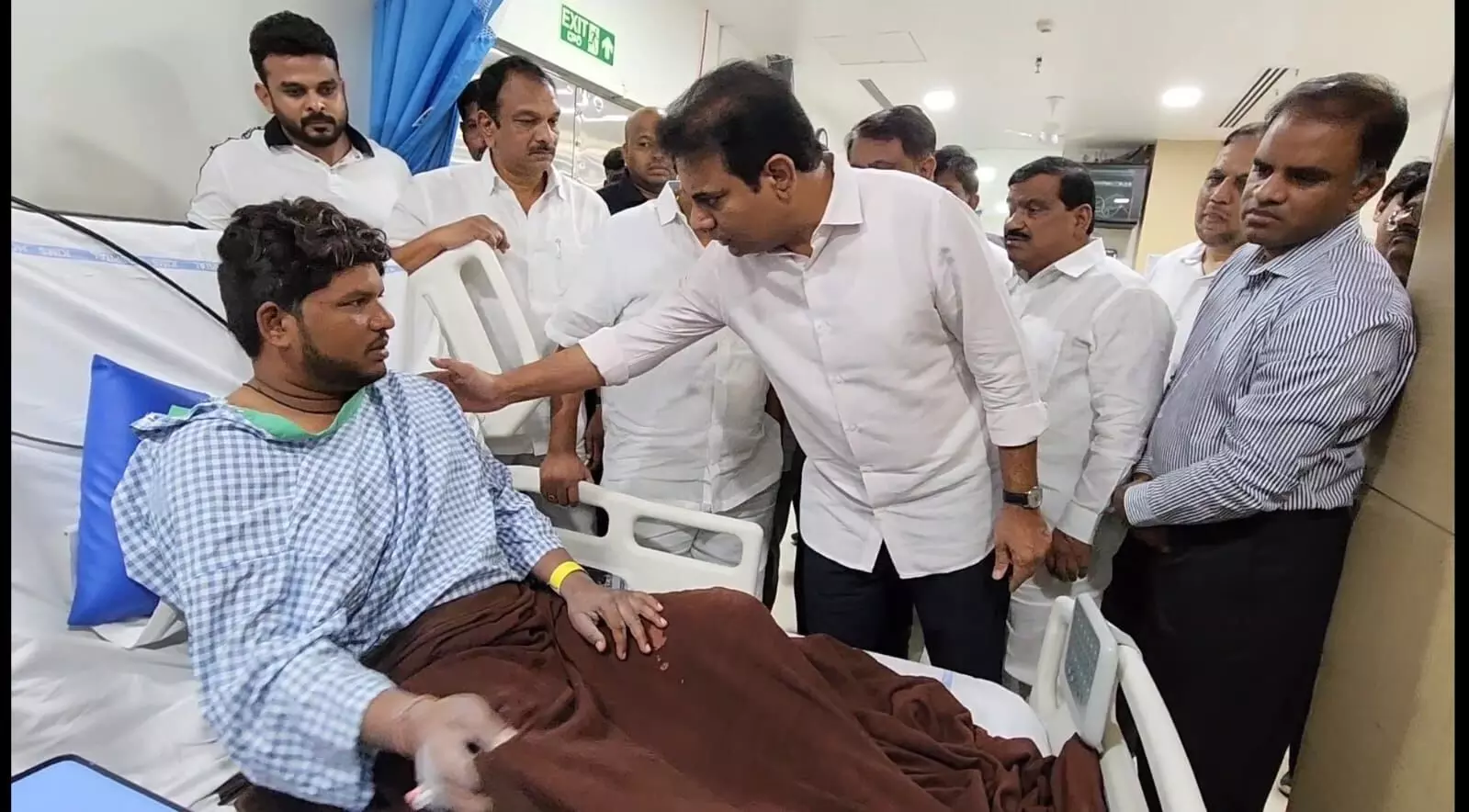 Flyover accident: KTR visits injured at KIMS; promises support, strict action