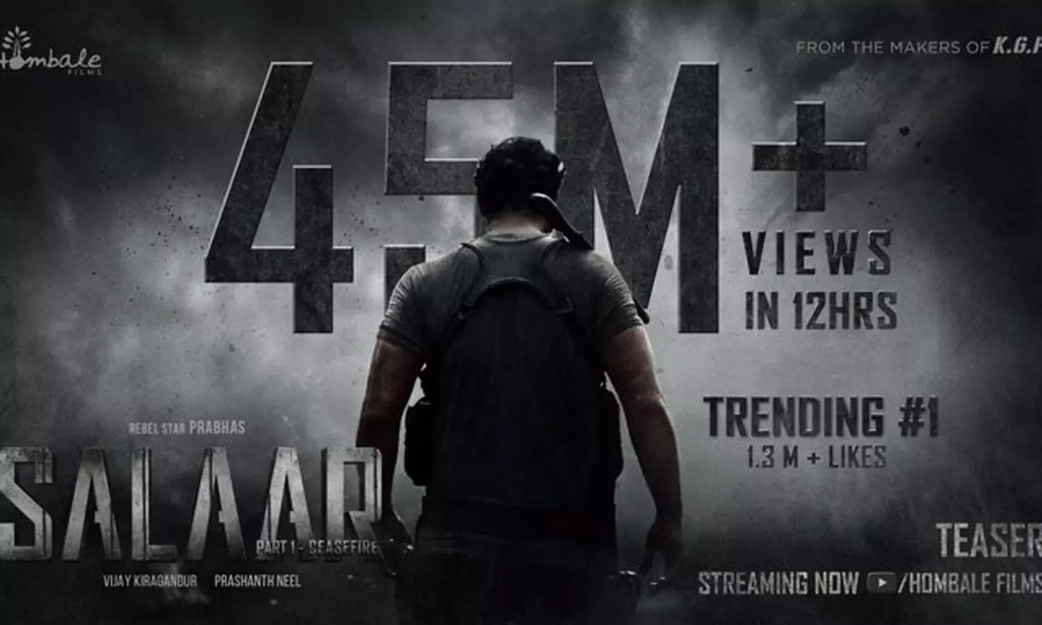 Salaar Teaser Storm: 45 Million Views in 12 hours