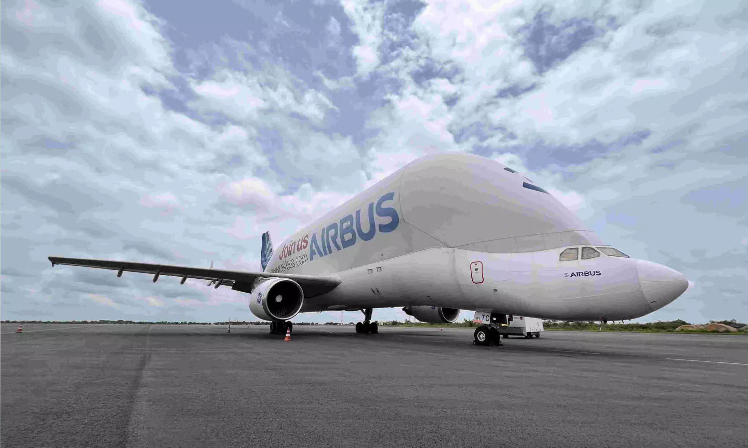 Whale of sky, Airbus Beluga lands at Hyderabad Airport
