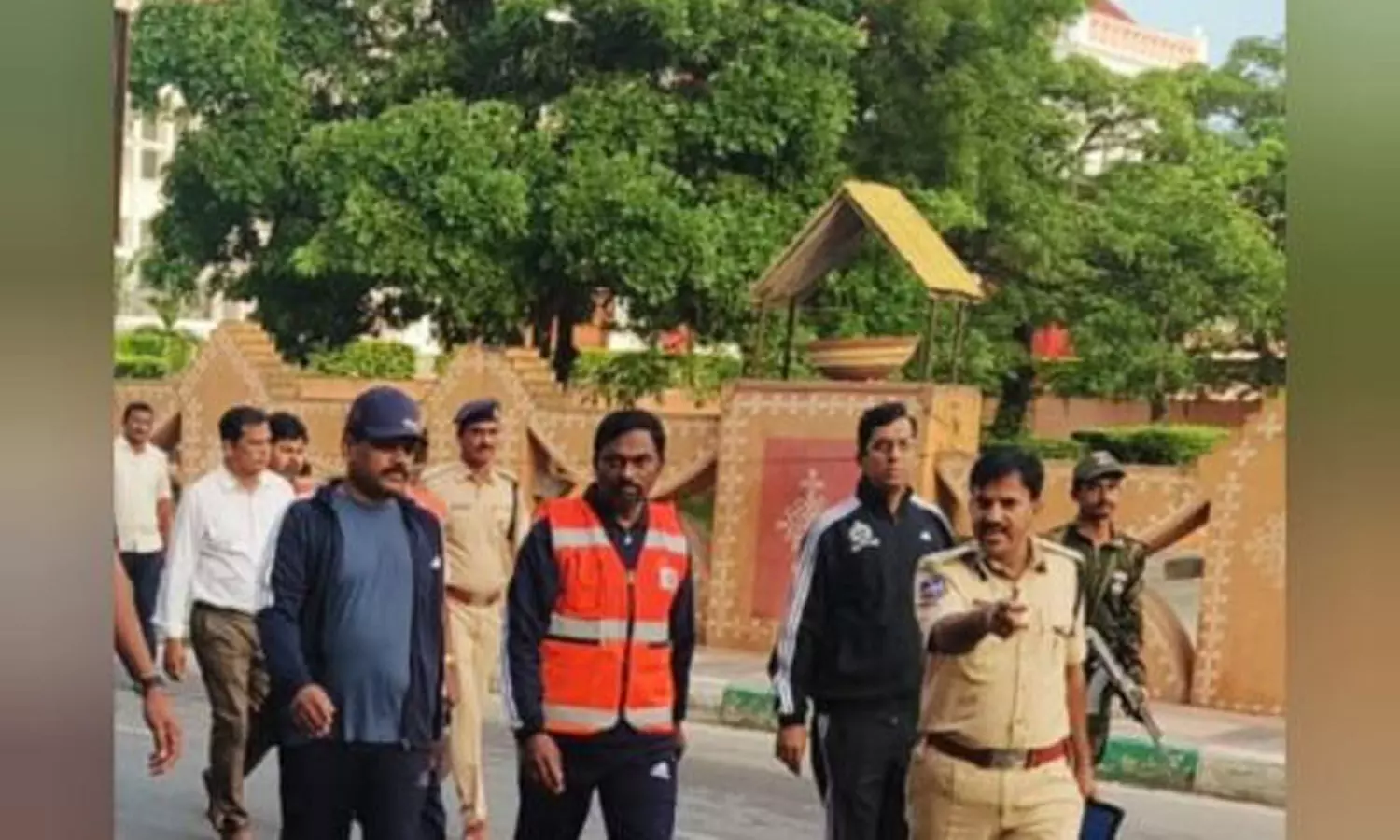 GHMC Commissioner Ronald Rose inspects water-logged areas of Hi-tech City