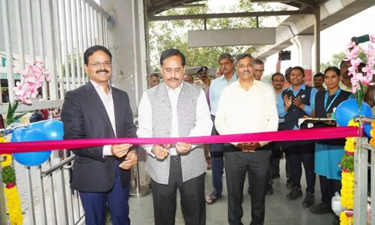 Hyderabad Metro Rail opens a new escalator at LB Nagar station