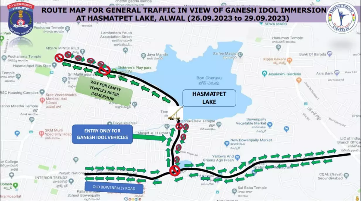 Ganesh idol immersion: Traffic restrictions in Cyberabad till September 29
