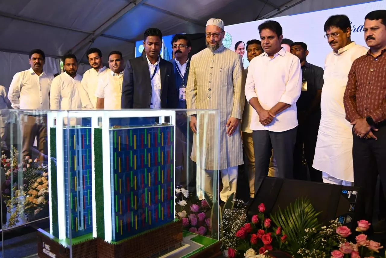 Steering of BJP with Adani, says KTR at foundation laying for Malakpet IT Tower