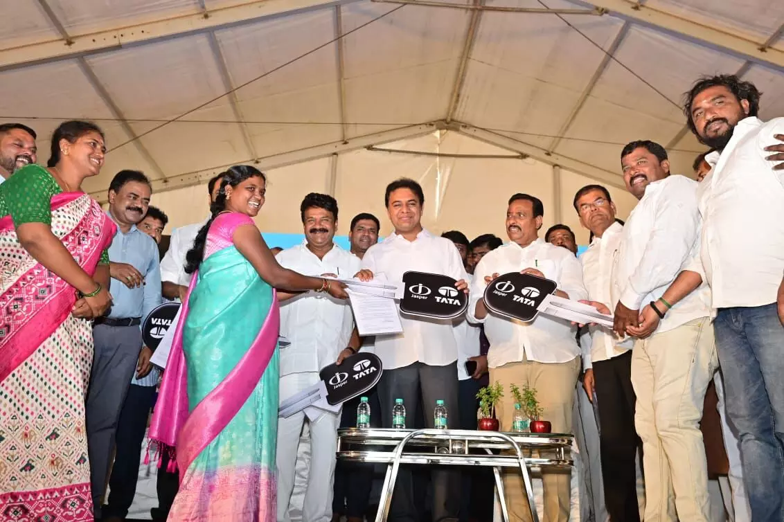 KTR launches 162 silt carting vehicles under Dalit Bandhu Scheme