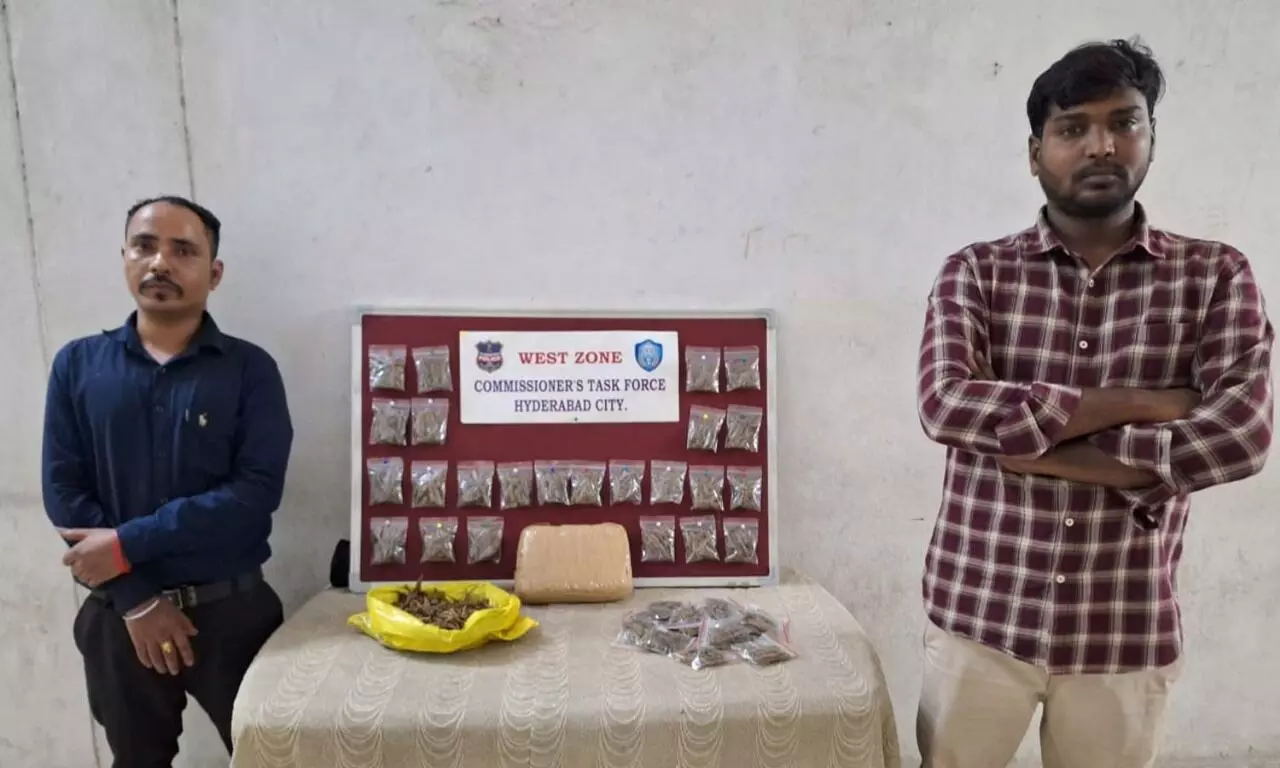 Hyderabad police nab two interstate ganja sellers, 1.7  kg of ganja seized