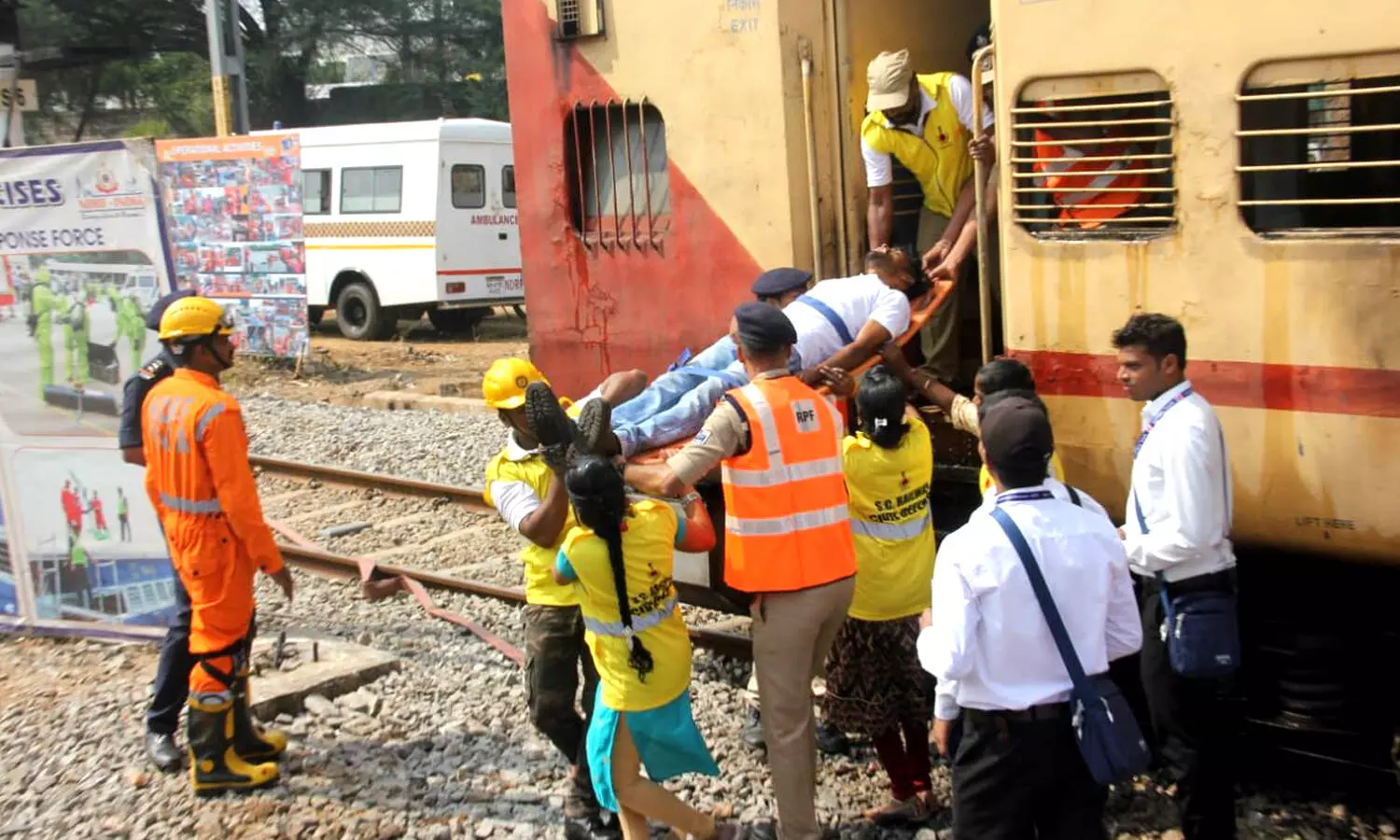 Ensuring safety on rails: South Central Railway, NDRF holds full-scale train accident mock drill