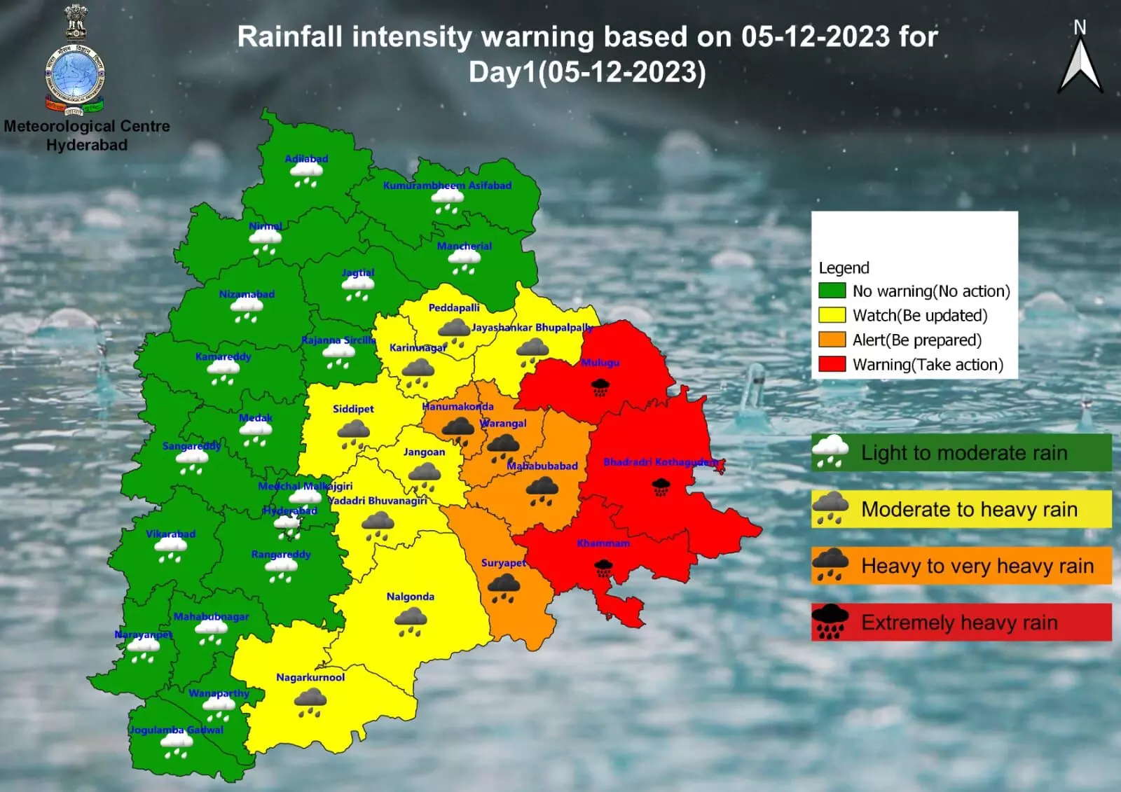 Cyclone Michuang: Extremely heavy rainfall in some parts of Telangana on December 5