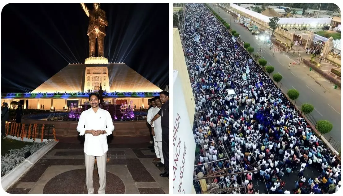 YS Jagan unveils worlds largest Ambedkar statue in Vijayawada, names it ‘statue of social justice