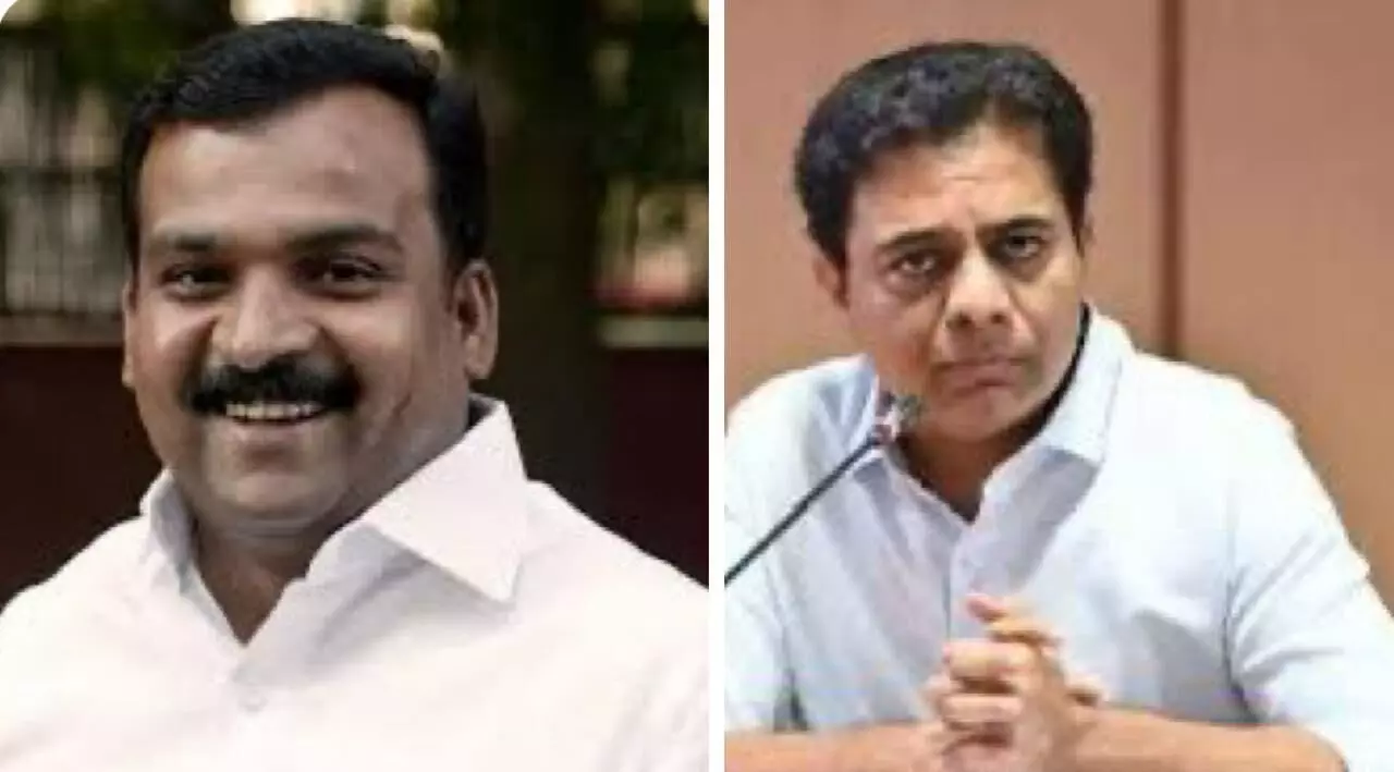 Congress AP incharge Manickam Tagore, BRS working president KTR spat over Rs.50-cr bribe issue