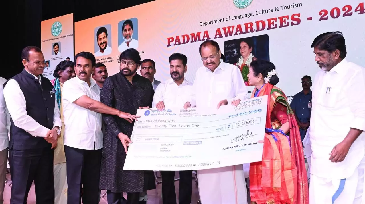 Revanth Reddy announces Rs 25 lakh cash prize for Padma awardees; honours Chiranjeevi, Venkaiah Naidu