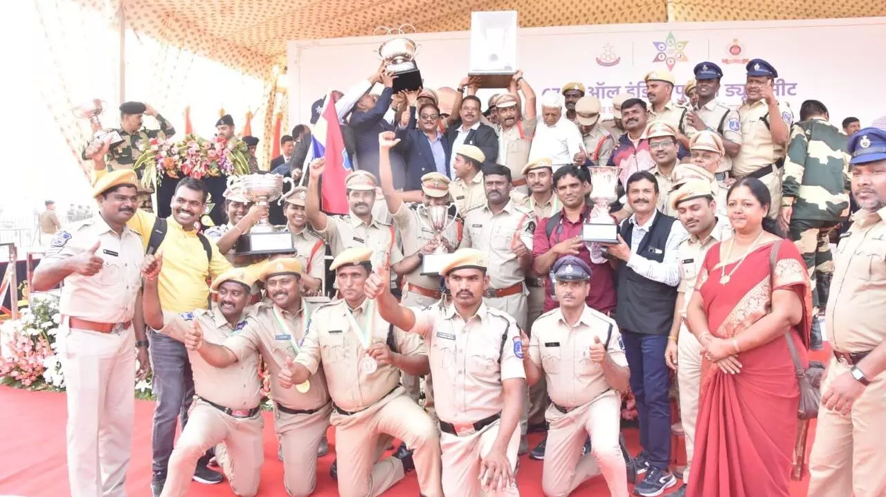 Telangana police overall champion of all-India police duty meet; CM congratulates