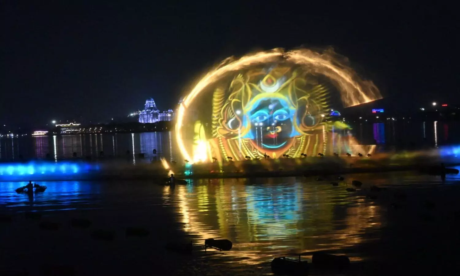 Kohinoor story with laser fountain in Hussain Sagar opened by Union Minister Kishan Reddy