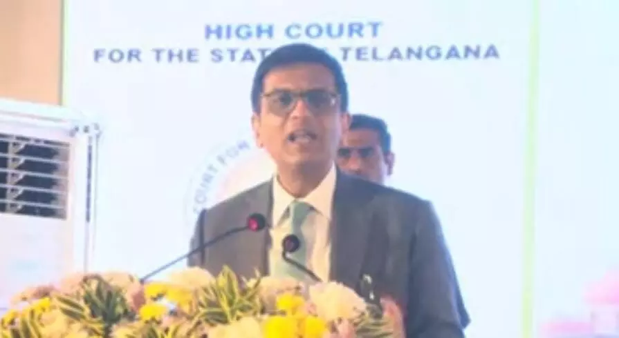 CJI D Y Chandrachud for inclusive public places, lays stone for new Telangana High Court building