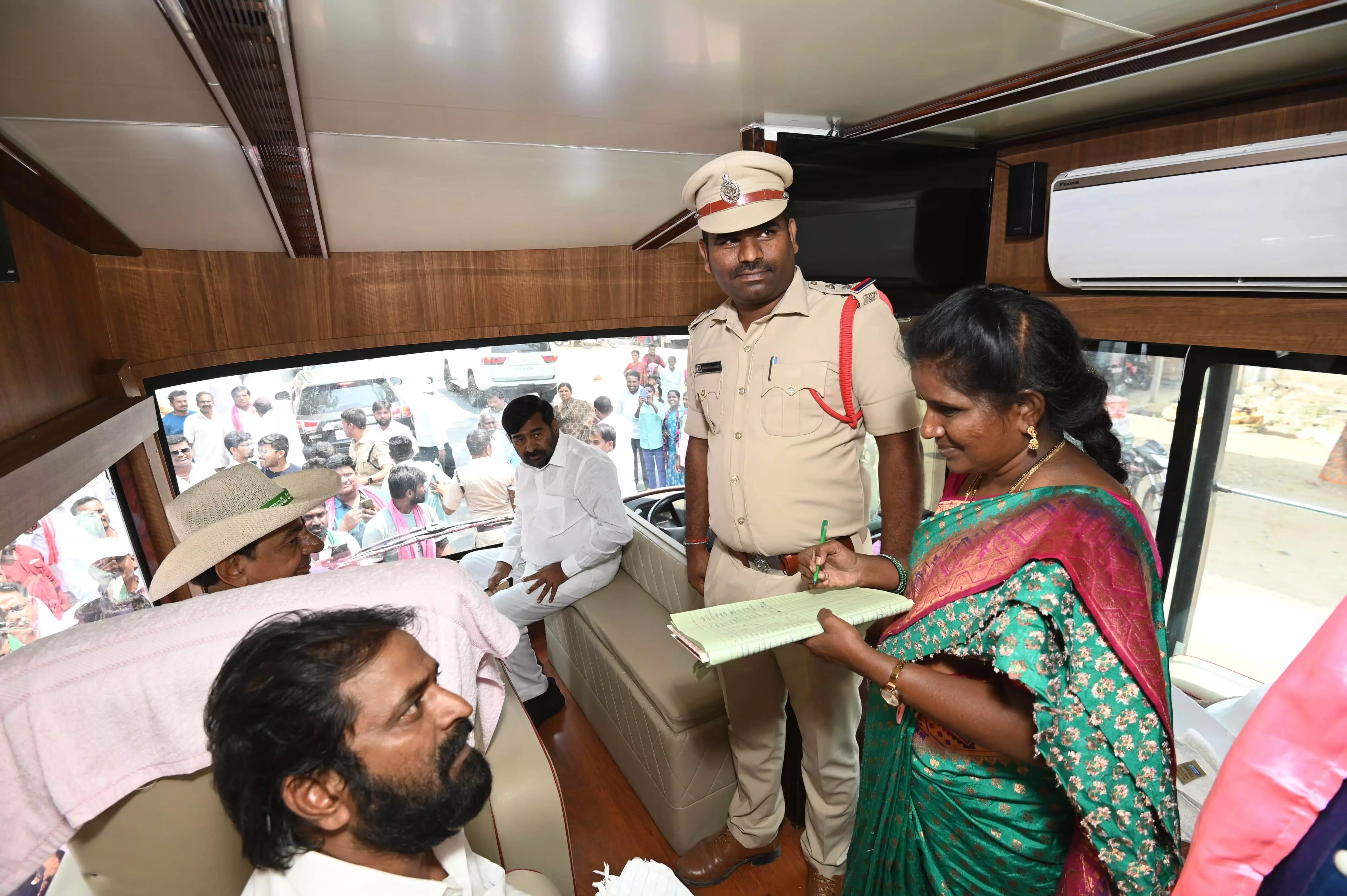 Model Code of Conduct: Election officials check KCRs caravan in Suryapet