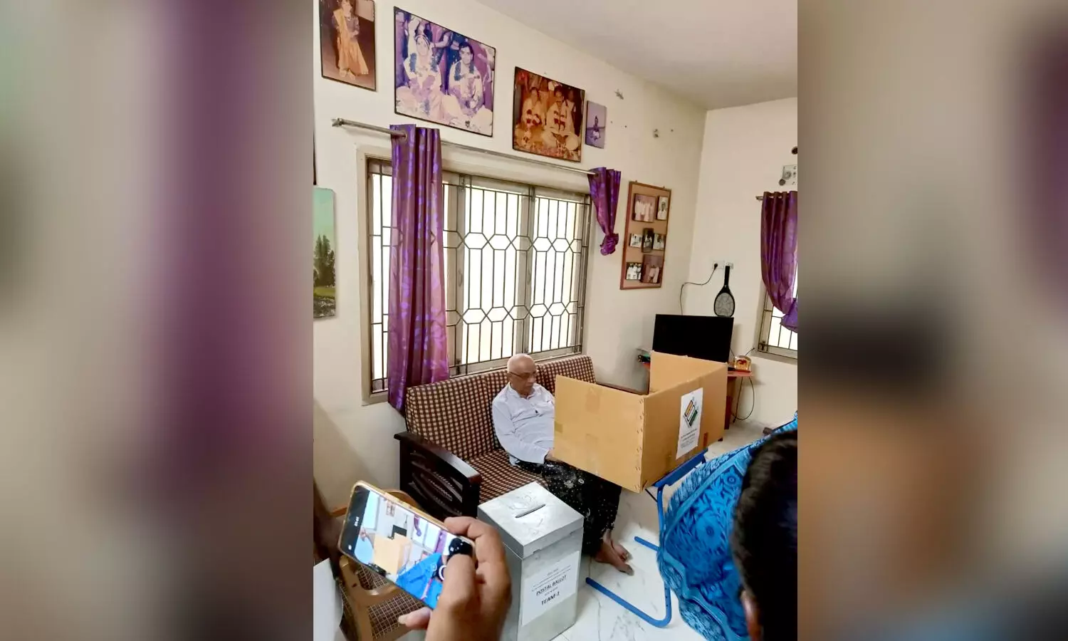 Director Singeetam Srinivasa Rao exercises his right to vote from home
