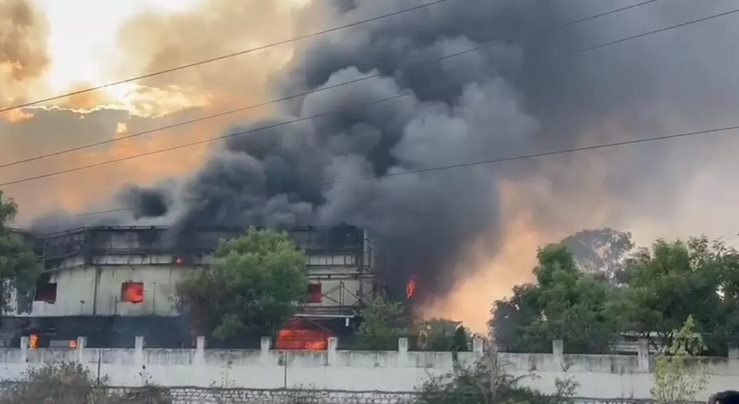 Firefighters rescue 10 workers trapped in Alvin Pharma factory fire accident in Shadnagar